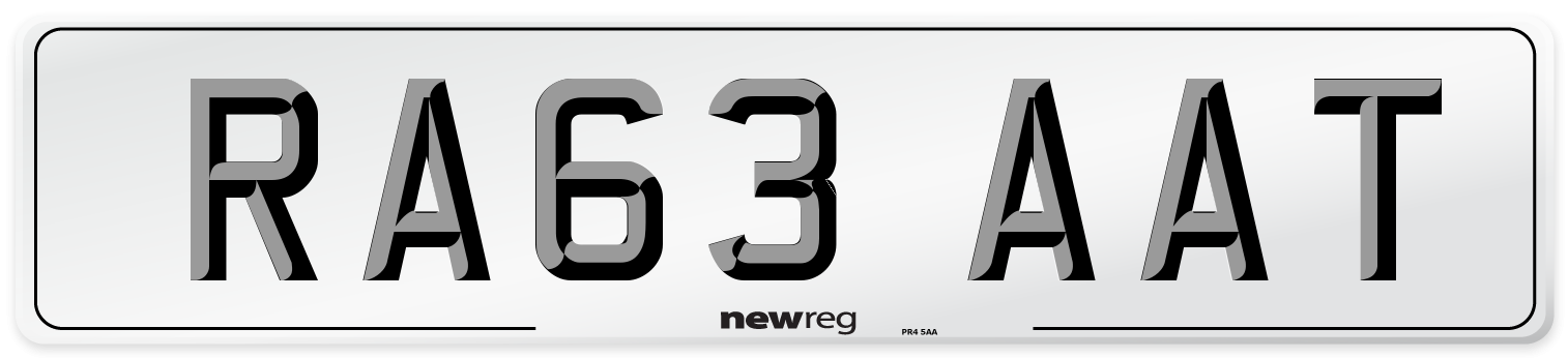 RA63 AAT Number Plate from New Reg